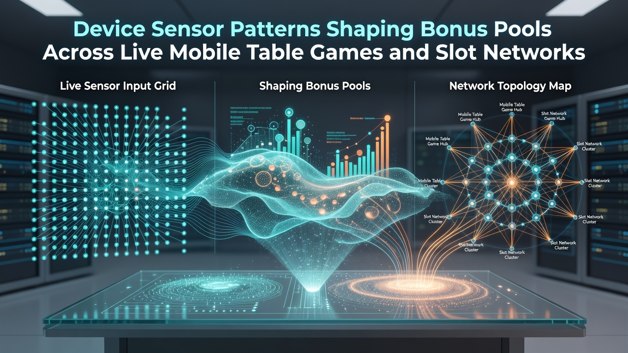 Visualisierung von Datenflüssen zwischen mobilen Sensoren und Bonus-Pools in Tisch- und Slot-Netzwerken