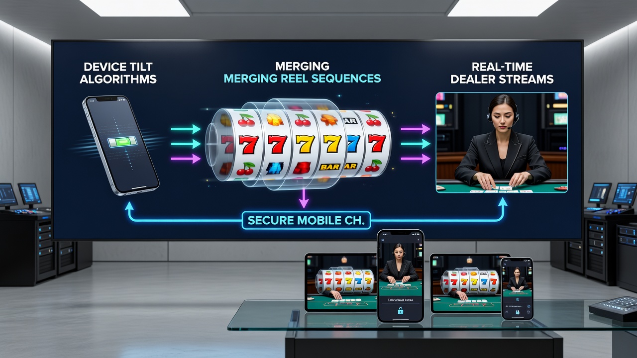 Illustration der Synchronisation zwischen mobilen Sensoren und Live-Dealer-Streams