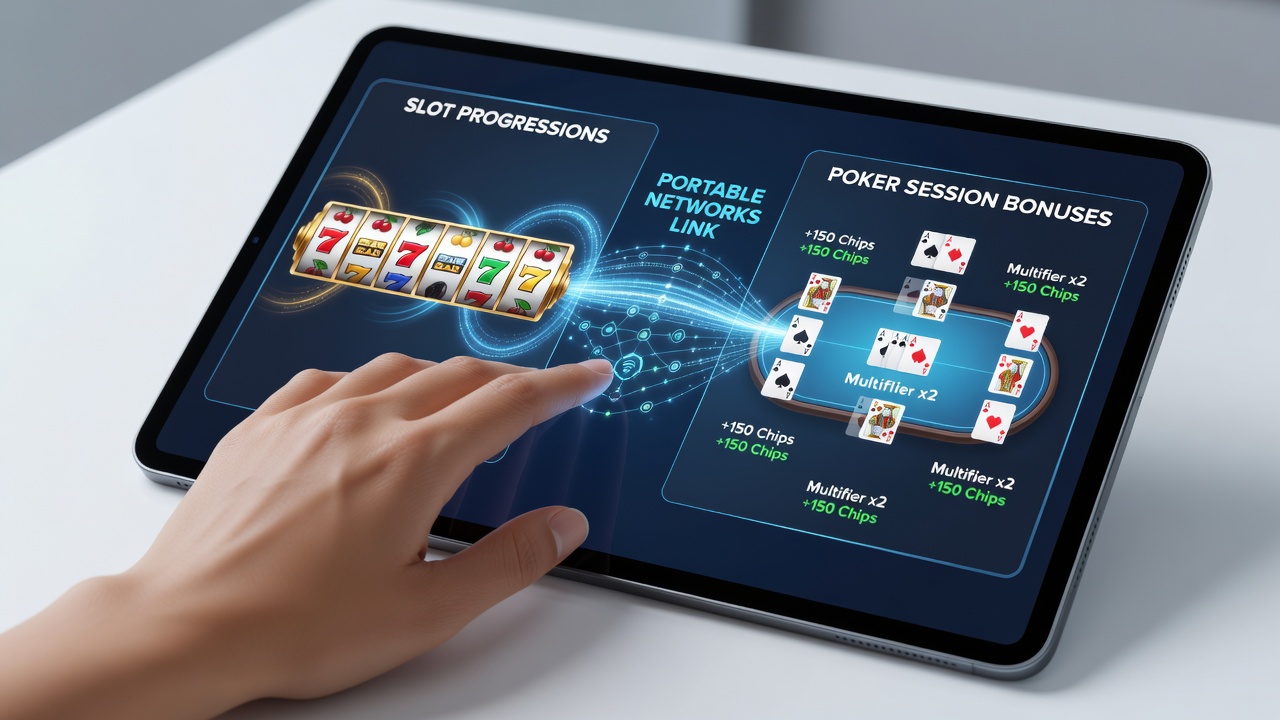 Visualisierung von Touch-Gesten und Sensor-Datenströmen, die Slot- und Poker-Elemente auf einem tragbaren Gerät miteinander verbinden