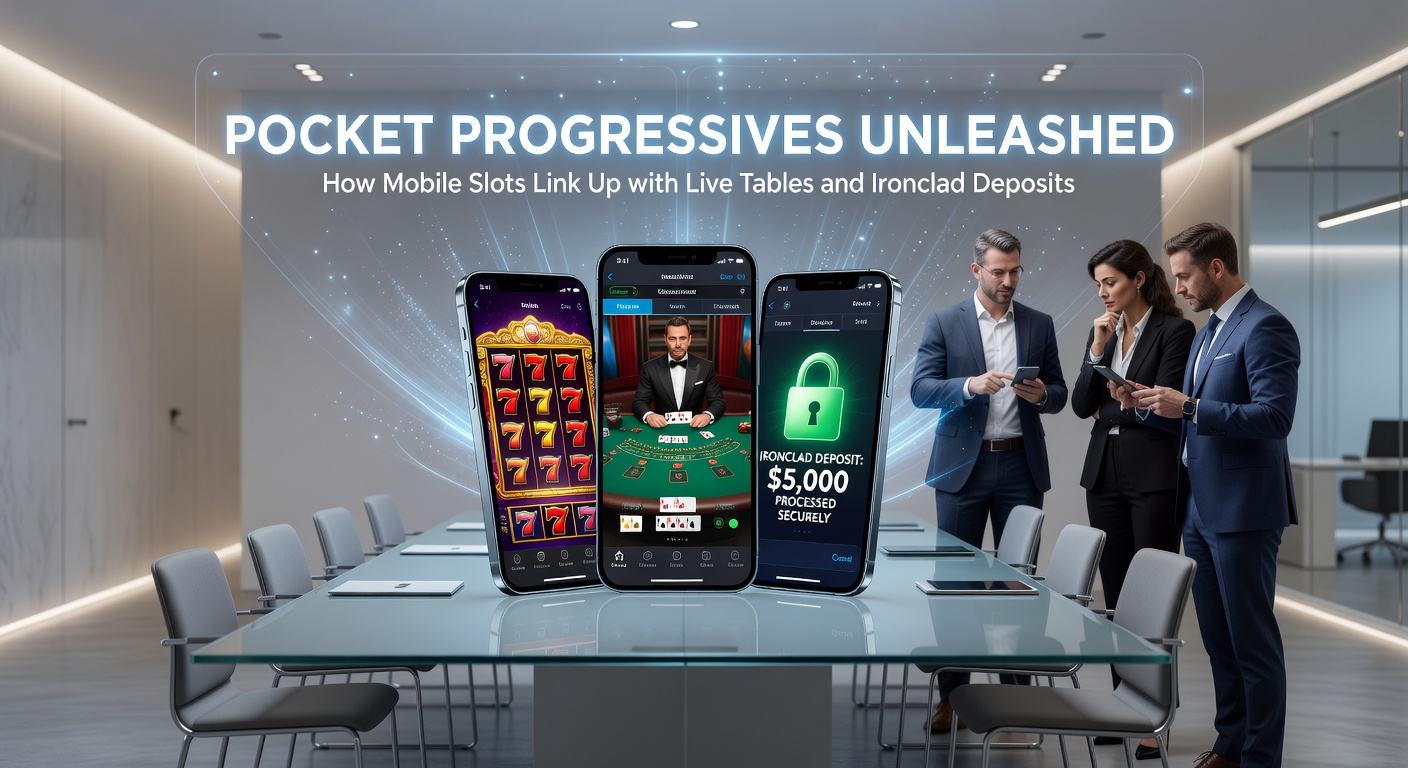 Live-Tisch mit progressivem Slot-Overlay auf Mobilgerät und sicheren Zahlungssymbolen