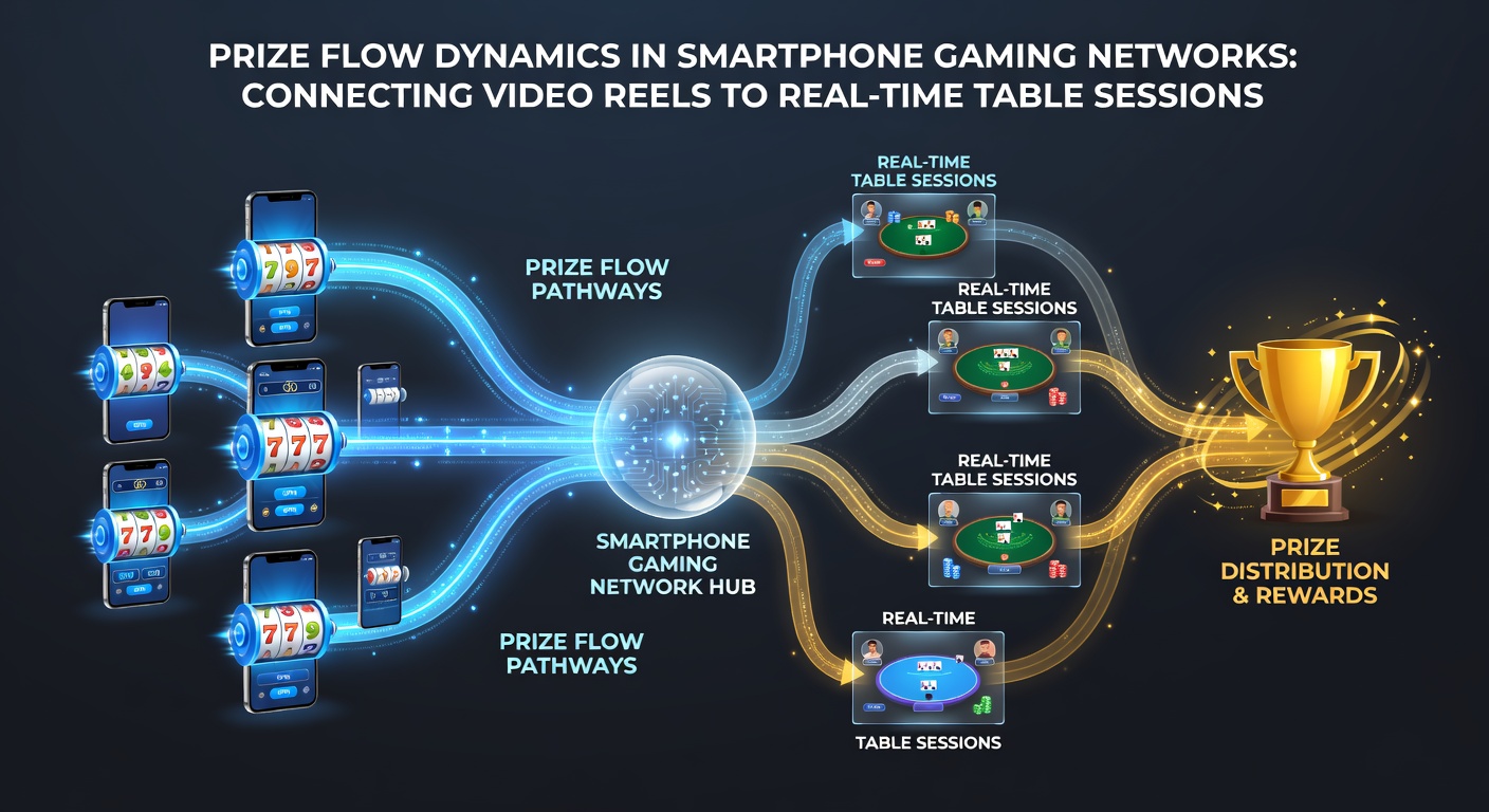 Smartphone-Bildschirm mit synchronisierten Slot- und Tischspiel-Interfaces