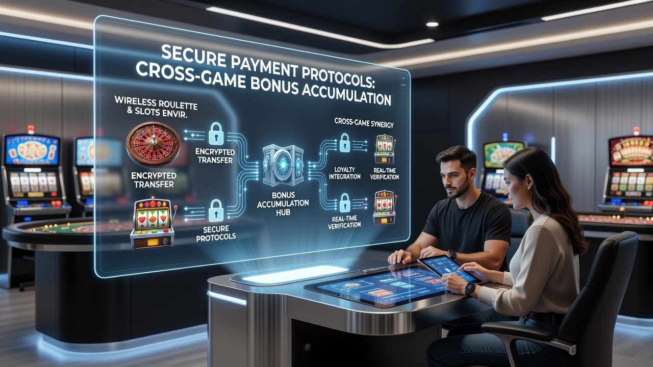 Illustration der Verknüpfung von Bonus-Systemen zwischen mobilen Slots und Roulette über sichere Protokolle